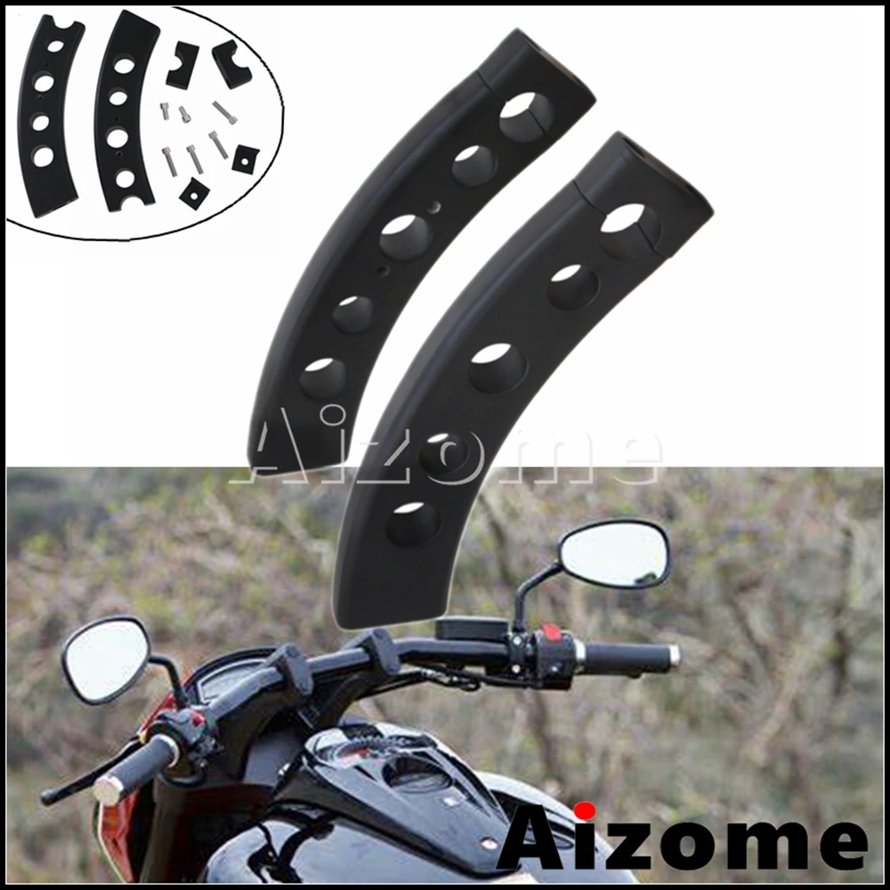 2pcs Billet Aluminum Black Motorcycle Handlebar Risers for Suzuki Boulevard M109R 5-Hole Adjustable Handle Mount Bar Clamp 06-09