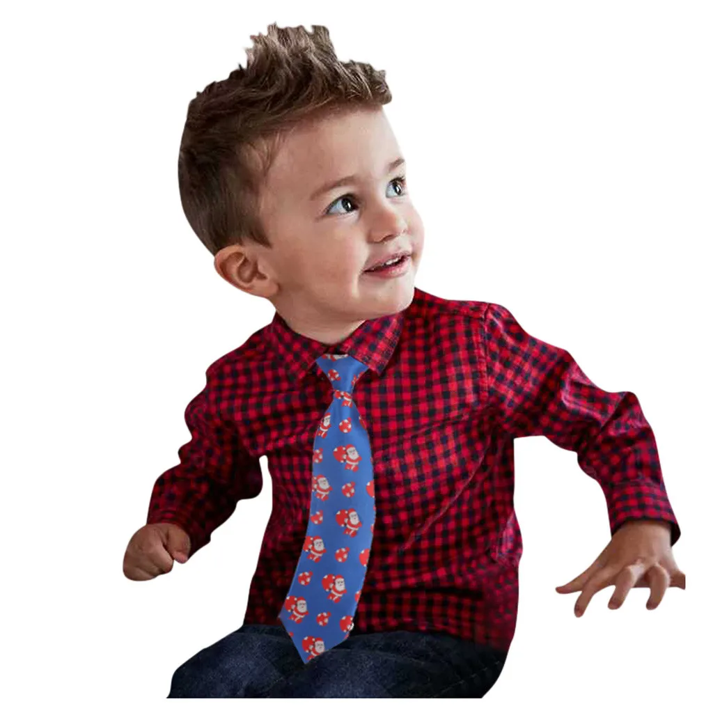 Одежда для маленьких мальчиков модная детская одежда клетчатые топы с галстуком
