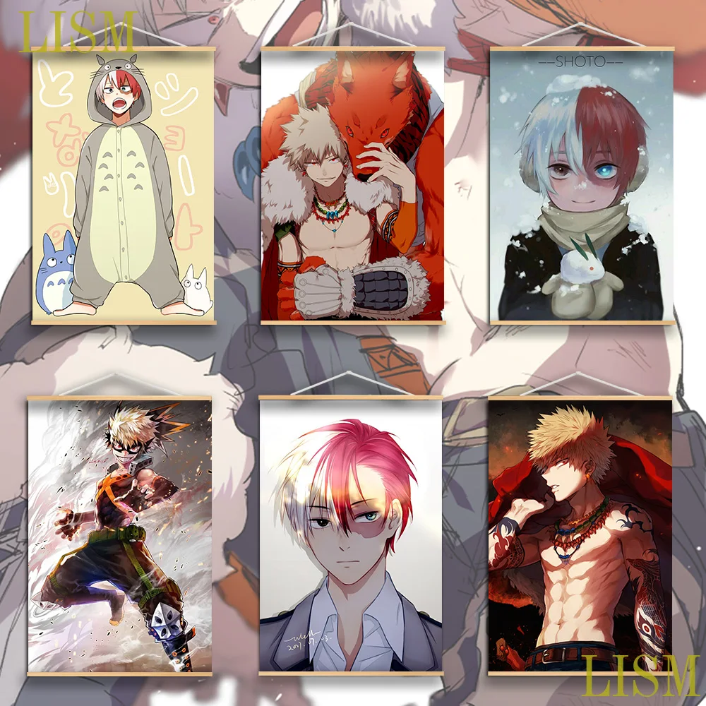 Boku no My Hero Академия Bakugou Shoto Shouto аниме постер манга украшение на стену принты с