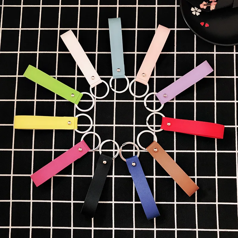 Кожа цепочки кольца для ключей держатель автомобиля брелок брелки мужчин женщин