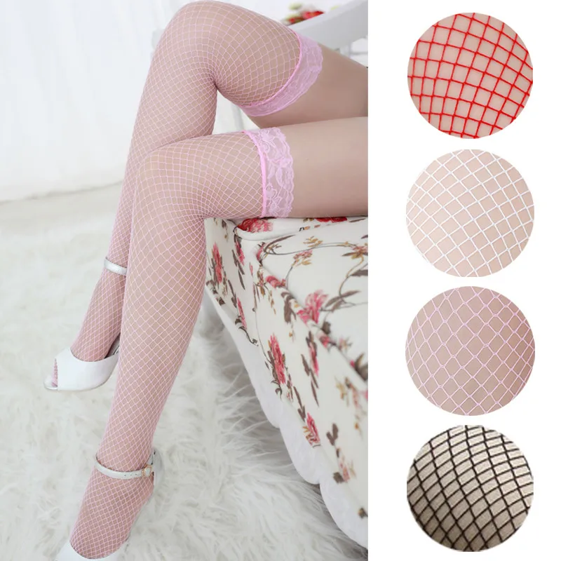 

2021 New Arrivals Fashion Sexy Lingerie Woman Ladies Lace Fishnet Thigh High Stockings Dropshipping