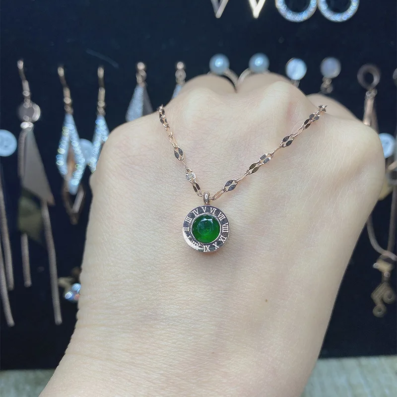 Модные ювелирные изделия ожерелье из титановой стали розовое золото с римскими