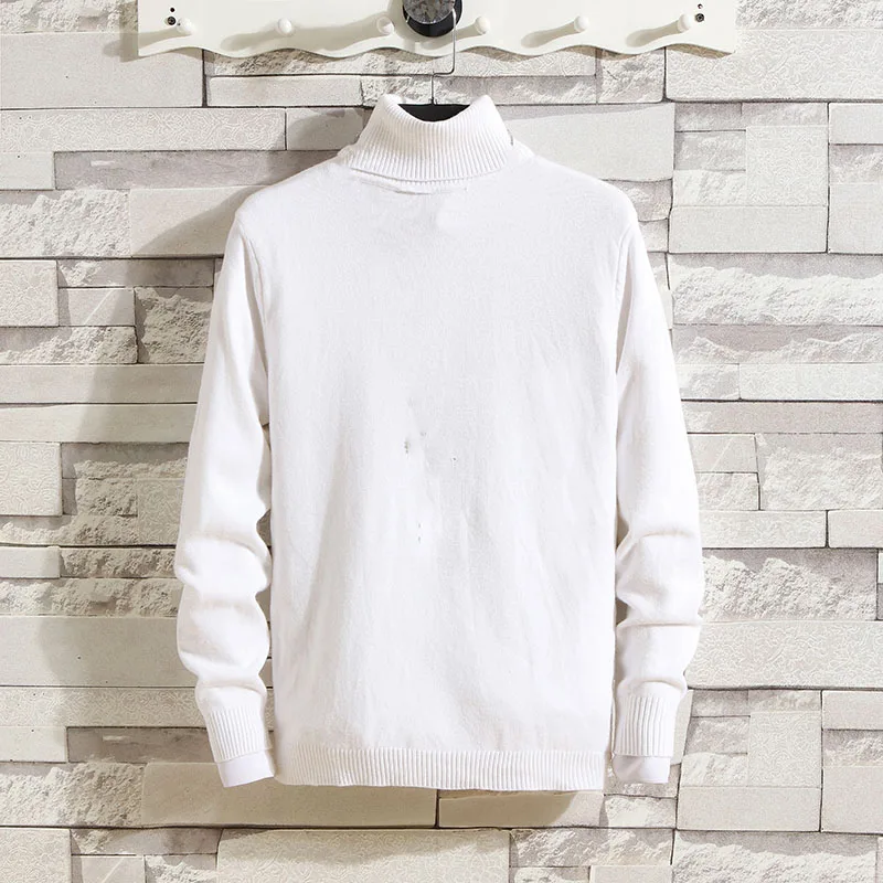 Мужской шерстяной пуловер черный красный Повседневный свитер с высоким