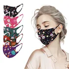 5 шт., многоразовые моющиеся маски для лица с принтом