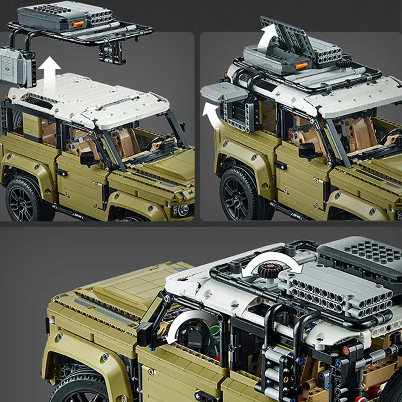 Lepinblocks 93018 Technic Car Series Land Rover Defender с мотором 2830 шт модель строительного 42110 игрушки