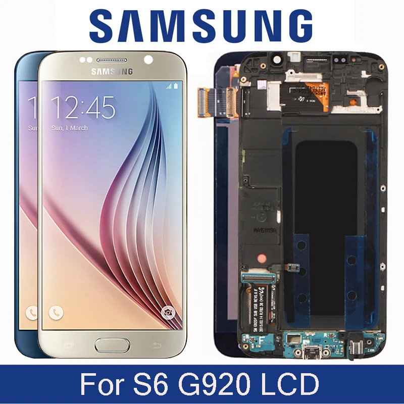 Оригинальный 5 1 ''Супер AMOLED LCD для Samsung Galaxy S6 G920 G920F G920FD ЖК-дисплей сенсорный