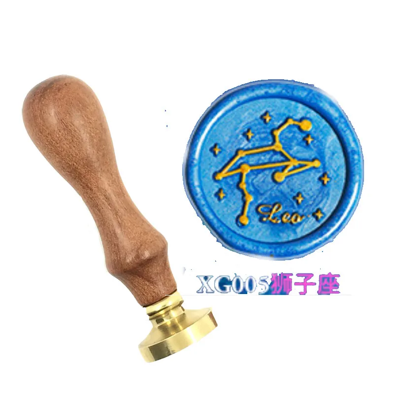 

Star zodiac signs wax seal copper brass stamp wood handle,DIY Scrapbooking Hydrangea copper head,Vintage spoon high quality04