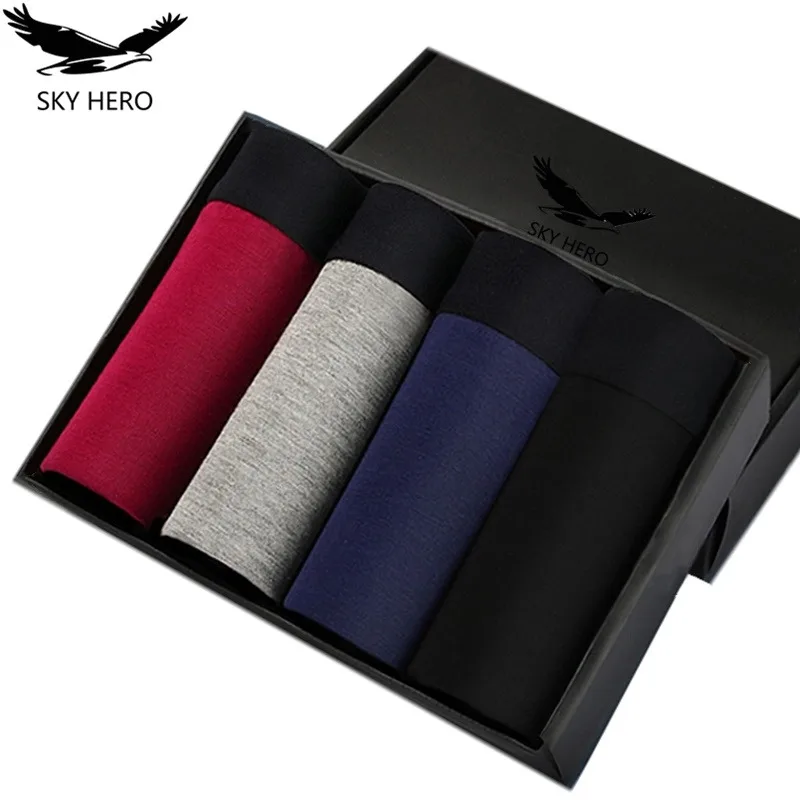 

4pcs/Lot Men Underpants Boxers Male New Underwear Cotton Boxer Homme for Man Boxershorts Calzoncillo Hombre Panties Pouch Soft