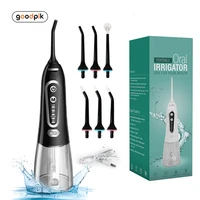 oral irrigator 5 modes usb rechargeable portable dental water flosser jet 300ml water tank teeth cleaner 6 jet nozzle