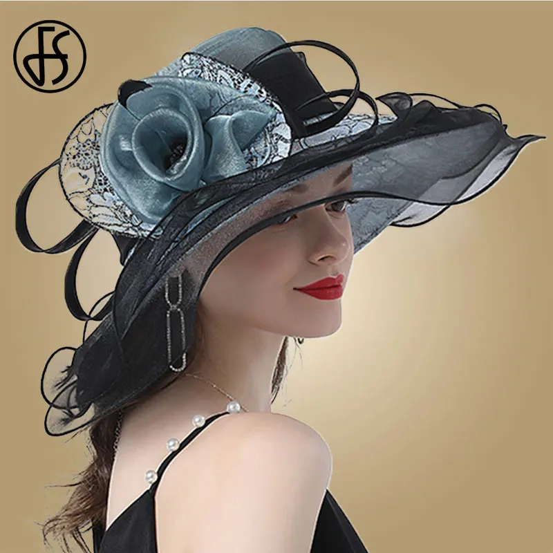 FS белый фетровая шляпа с широкими полями женская летняя Солнцезащитная Шапки