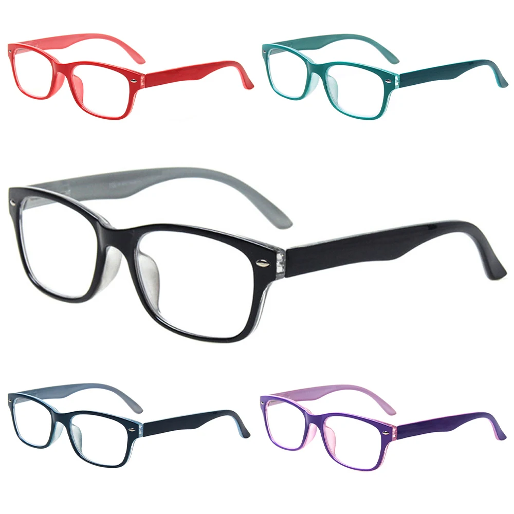 

Boncamor 5 Pack Simple Pure Color Rectangle Frame Reading Glasses Man And Woman Eyewear Hd Lens Eyeglasses Diopter0~600