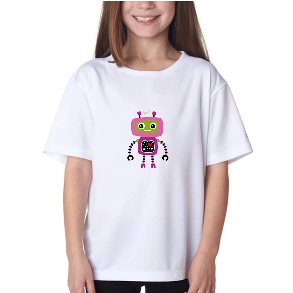 

Cartoon Robot Printed Popular Baby Boys T-shirts USA Hot Sale High Quality Children Clthing Fashion Streetwear Cute Kids Tshirt