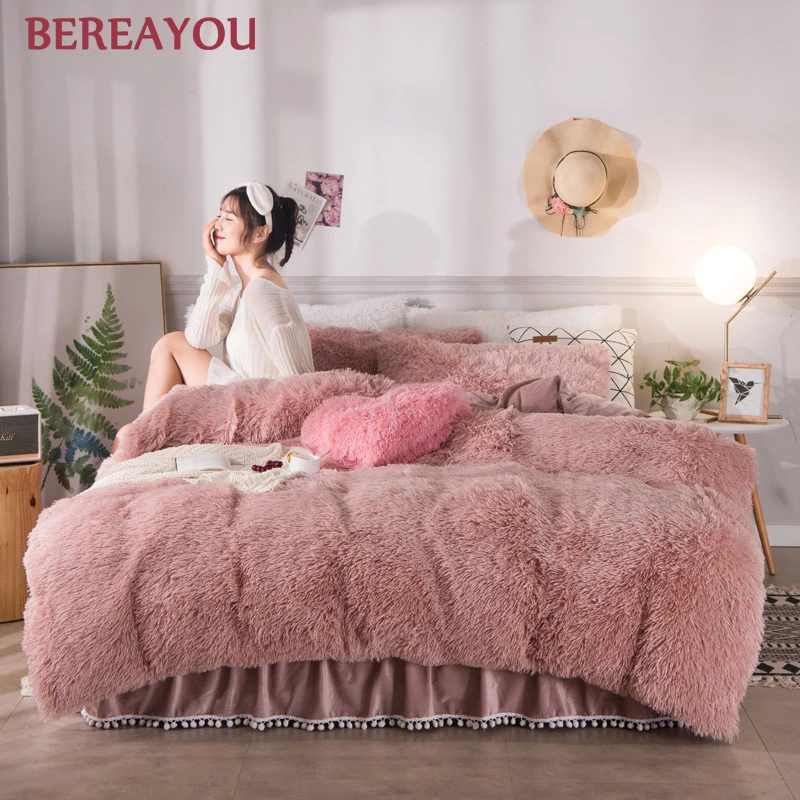 Комплекты постельного белья принцессы плюшевый пододеяльник юбка-кровать
