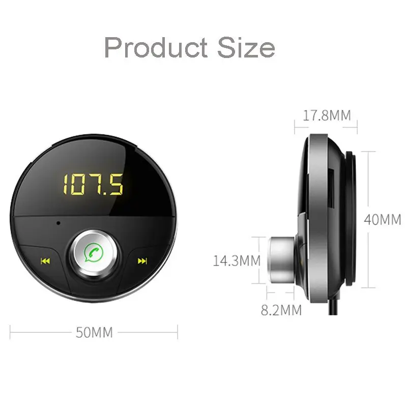 Bluetooth Aux Handsfree автомобильный комплект 3 5 мм Jack аудио MP3-плеер с Tf слотом
