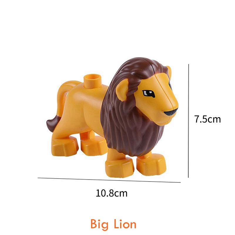 Duplo модели животных Динозавр панда Тигр растение цветок ферма Diy строительные