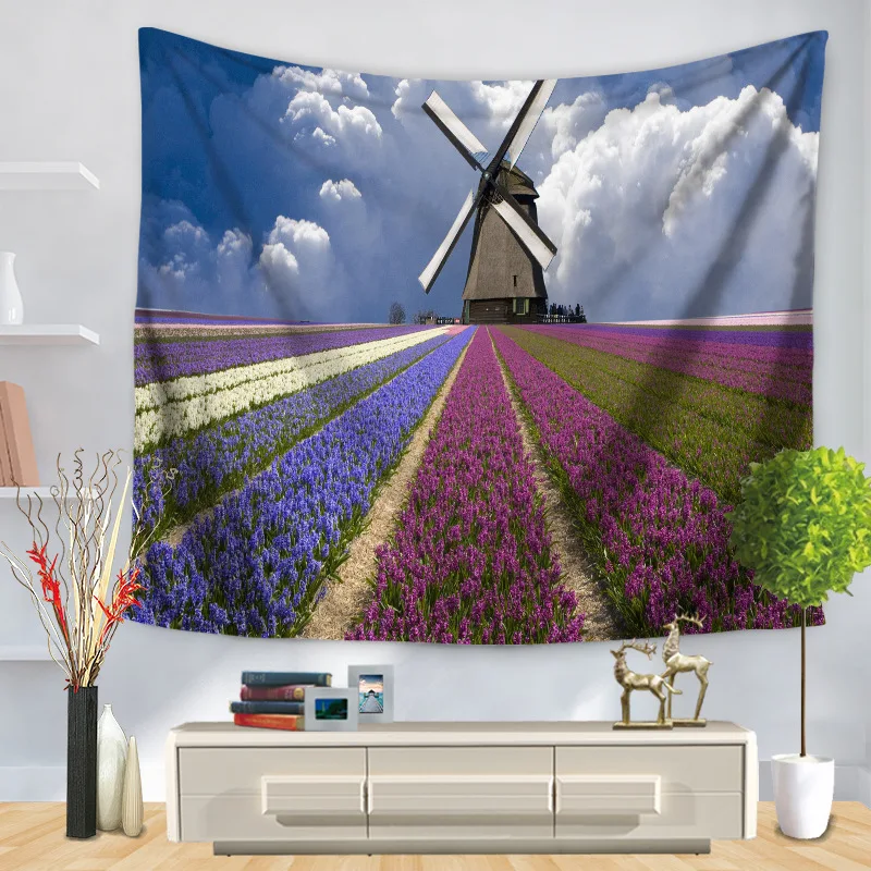 Настенный подвесной гобелен с мандалой природный пейзаж Лесной художественный