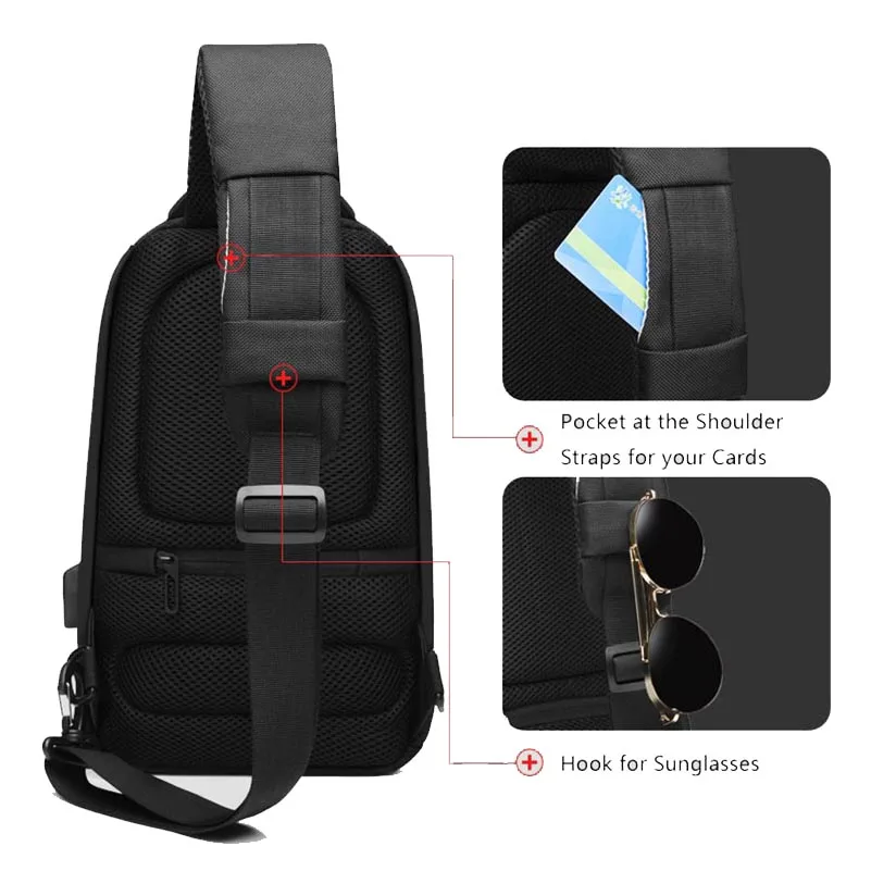 Мужская сумка через плечо большая емкость для хранения многофункциональная