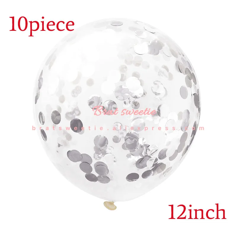 10pc silver confetti Металлическая Серебряная одноразовая посуда бумажные соломинки тарелки Свадебные Рождественские украшения на день рождения принадлежности для взрослых - Цвет: 10pc silver confetti