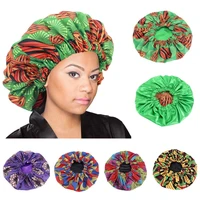 african pattern ankara print bonnet women night sleep cap satin lining soft extra large head wear ladies headwrap hair care hat