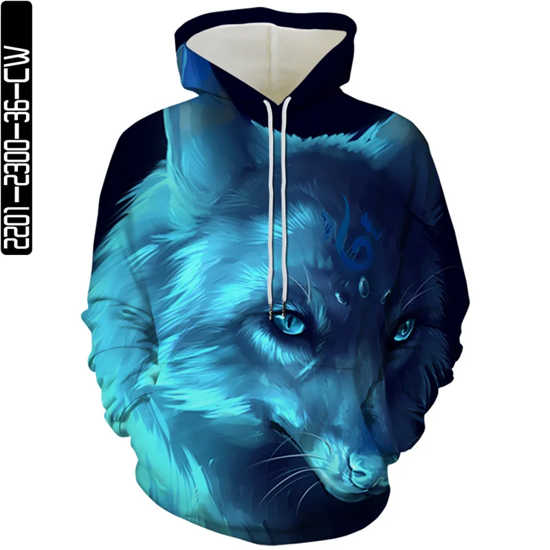 

Leisure Men Unisex Hoody 3D Print Autumn New Man Women Sweatshirt Hoodies Loose Fashion Casual Hoodies Sport Jogging Animal Wolf