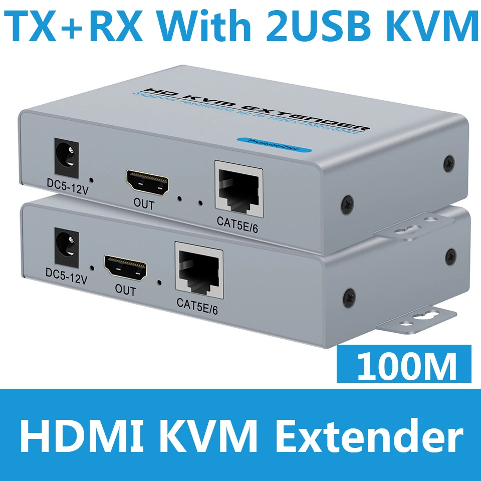 100 м футов/50 футов USB квм HDMI удлинитель CAT5E Cat6 Ethernet-кабель передатчик приемник