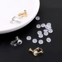 diy accessories screw ear clip transparent invisible anti pain ear pad metal ear clip painless silicone soft ear pad
