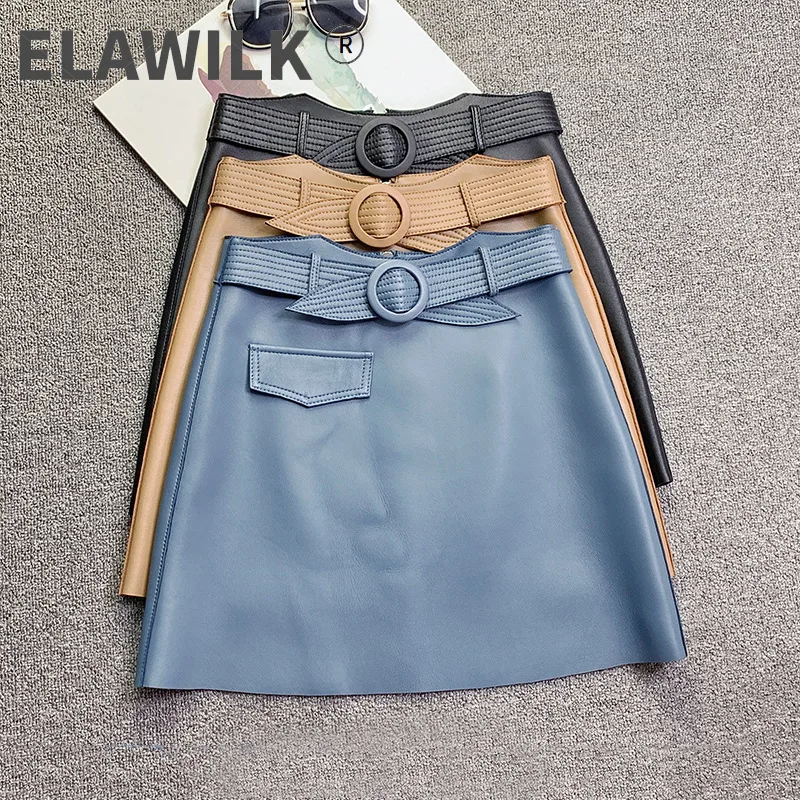 

Spring Autumn 2021 Fashion women's Belt Genuine leather Skirts B809