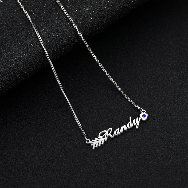 Персонализированное ожерелье с кулоном именем из циркония цепочка нержавеющей