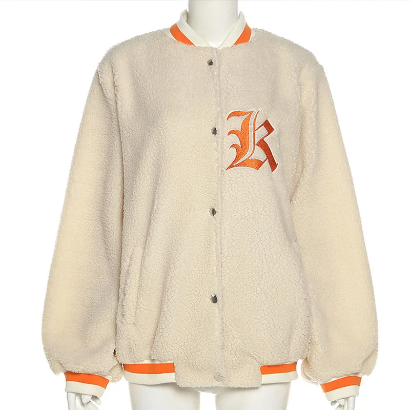 Женская бейсбольная куртка с длинным рукавом куртка-бомбер большого размера