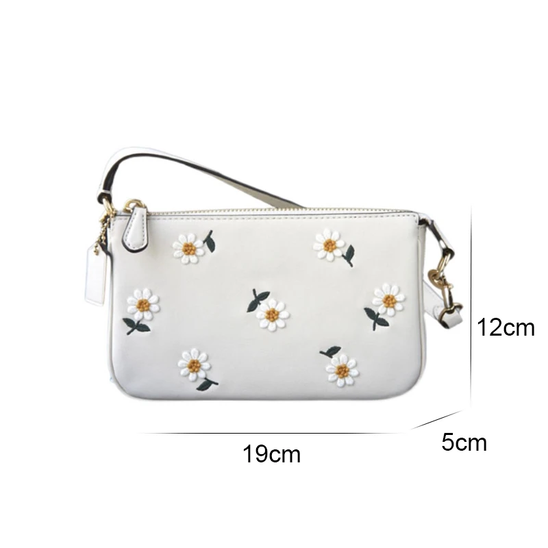 

Luxury brand Nolita19 series leather daisy embossed embroidery mahjong bag fashionable and simple portable underarm shoulder bag