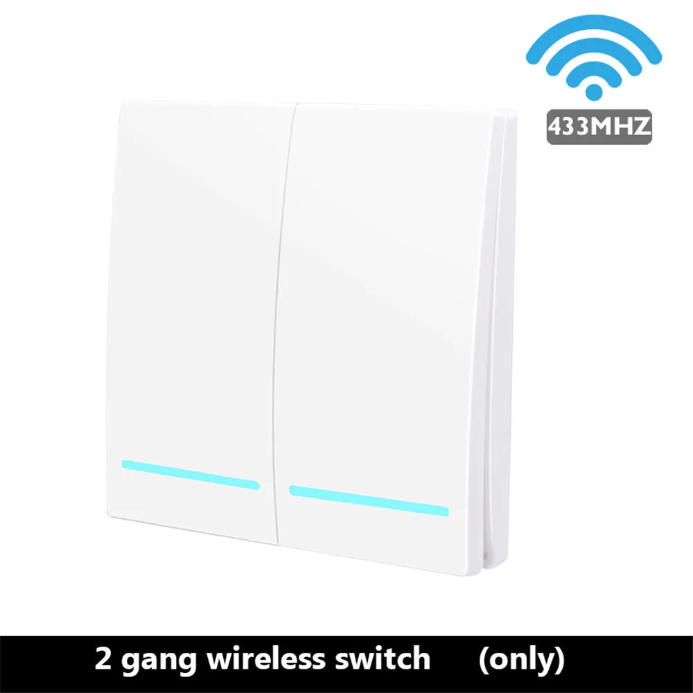 2 gang Switch WHITE SMATRUL Tuya Smart Life APP WiFi кнопочный переключатель светильник RF 433 МГц настенный 110 В 220 В DIY релейный таймер модуль Google Home Amazon Alexa - Цвет: 2 gang Switch WHITE