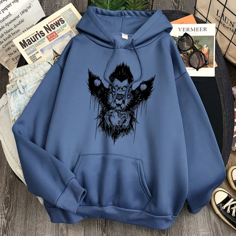 

Moda anime death note impressão hoodies homem moletom anime dos desenhos animados harajuku vintage camisolas com capuz masculin.