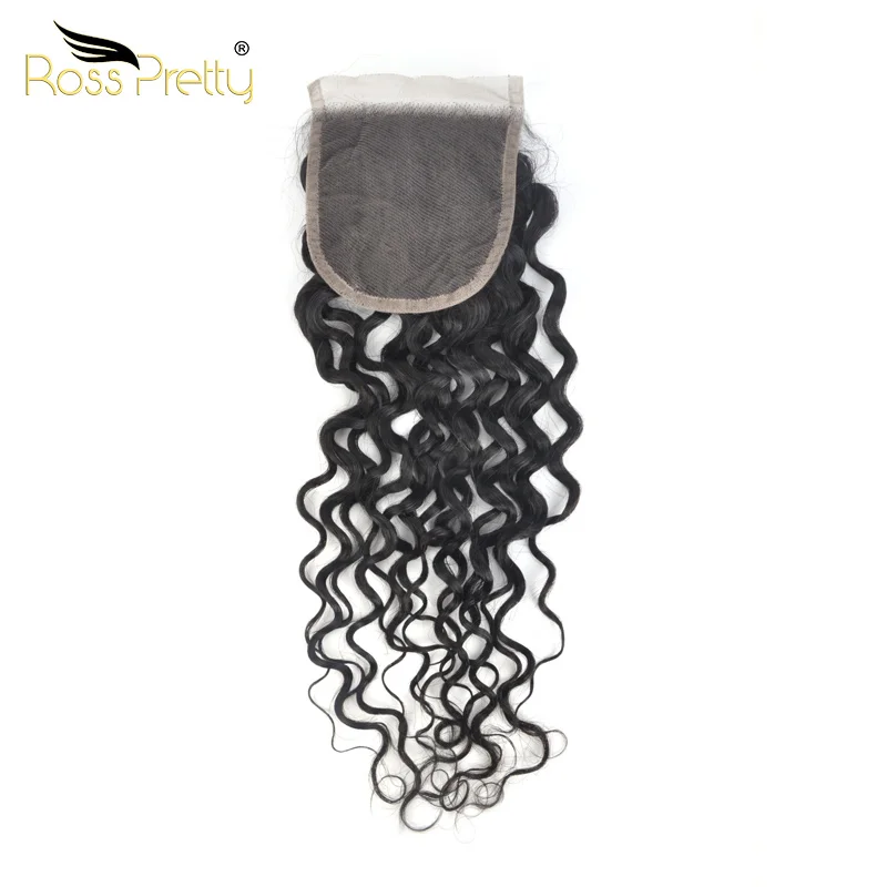 Росс Pretty Remy бразильские натуральные волнистые пряди волос с закрытием предварительно выщипанные человеческие волосы на шнуровке с пучком волос для наращивания