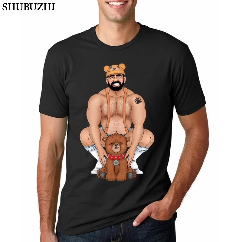 Одежда футболка с принтом папы медведя Веселая рубашка летняя Молодежная