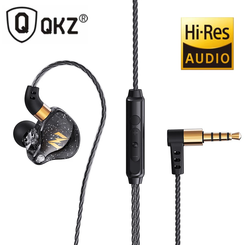 

QKZ ZEN Wired Earphone Dual Driver HiFi Headphones with Mic Noise Reduction Headset Bass Music Sport Running Earbuds Stereo fone