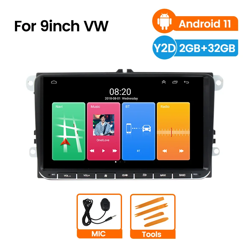 Автомобильный dvd-плеер плеер на Android 11 с RDS AM FM кнопками 9 дюймов 2 Гб ОЗУ 32 ПЗУ GPS Wi-Fi |