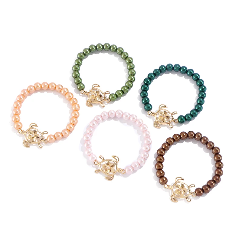 

KOMi 1PC Hawaiian Flower Animal Turtle Charm For Adults and Children Multicolor Alloy Chain Bracelet Party Jewelry