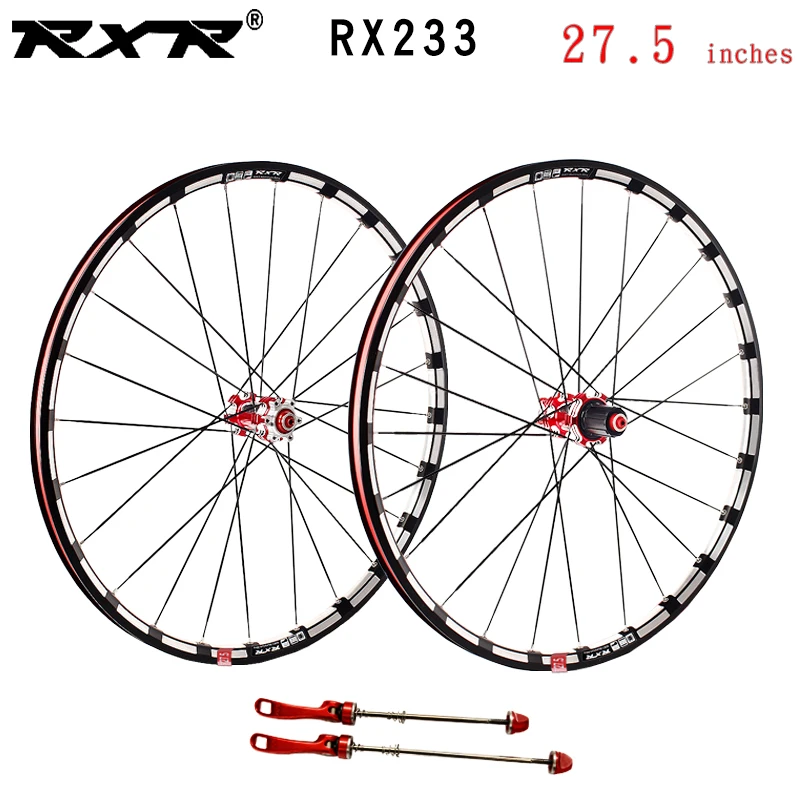 

RXR 27.5" RX233 Wheelset Carbon Hub MTB Disc Brake 5 Bearings Bicycle Wheel Sets Mountain Bike 7-11Speed Thru Axle/QR MTB Wheels