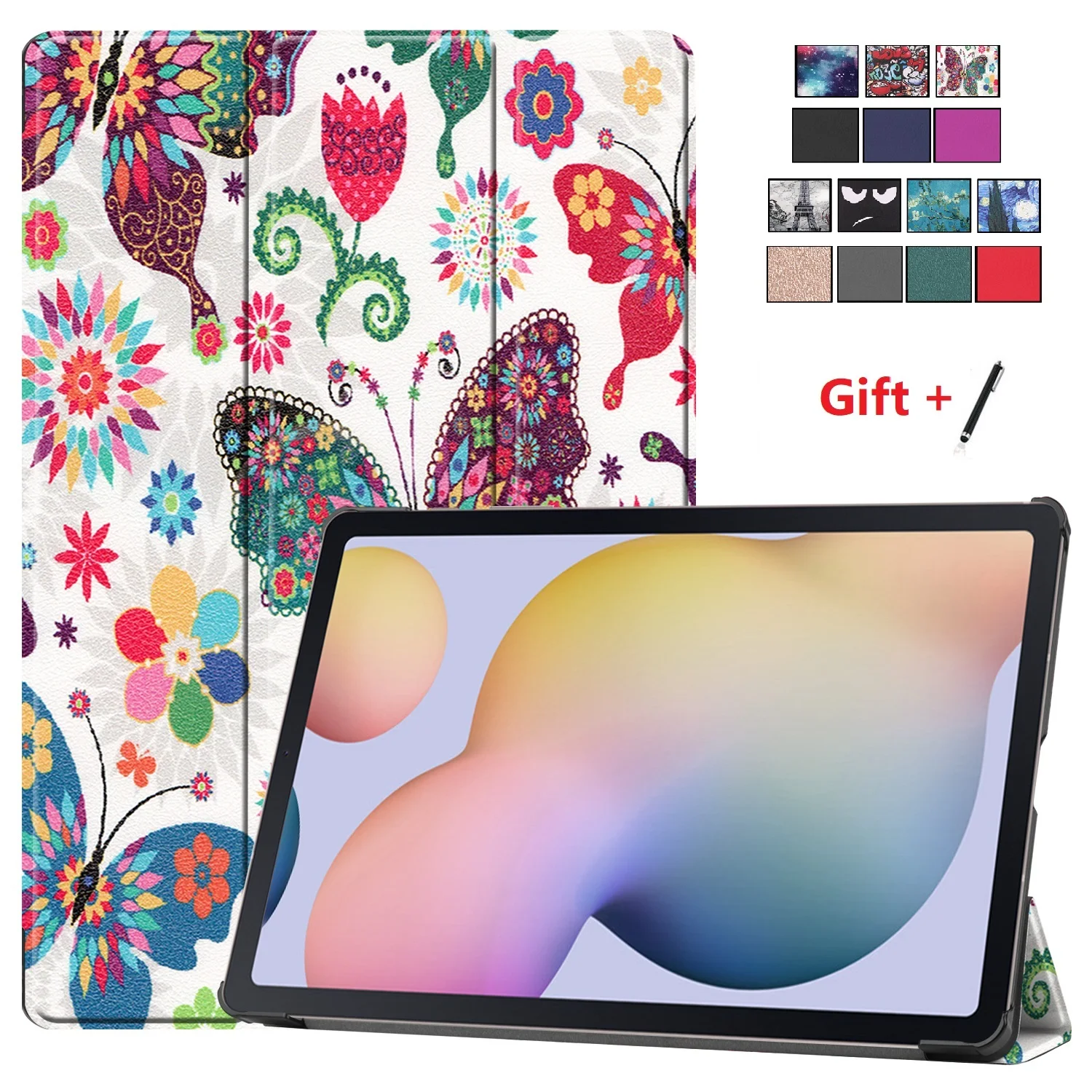 Чехол для Samsung Tab S7 плюс 12 4 дюймов планшет чехол из кожзама складываются в три раза