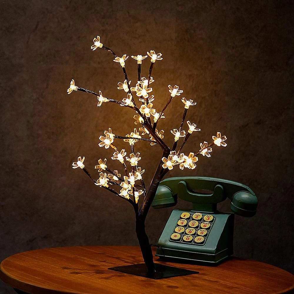 Pop 24/36/48 leds Cherry Blossom decorative Tree lights Cherry Blossom Desk Top Lamp for Home Festival Party Wedding Christmas