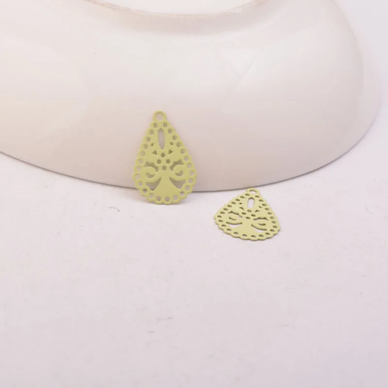 Apple Green 100 шт. AC9622 12 мм* 18 мм латунная подвеска «капля» расписанные серьги База DIY ювелирных изделий - Окраска металла: Apple Green
