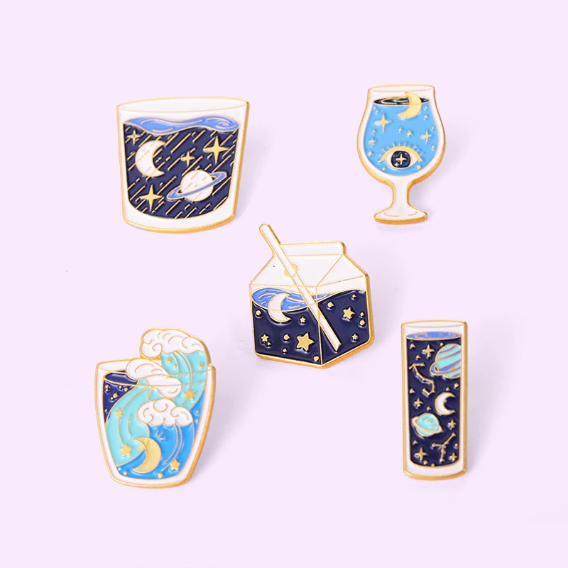 

New Starry Sky Map Alloy Brooch Fun Astronomy Cup Badge Personalized Universe Ocean Enamel Pins Rich Colors Popular Accessories