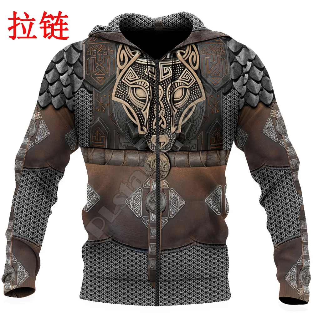 Мужская толстовка с капюшоном и 3D-принтом в стиле викингов | одежда