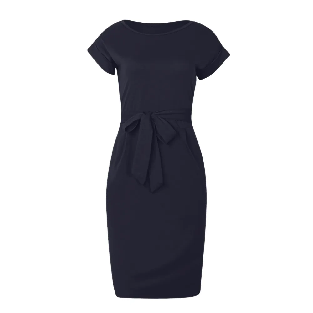 Женское однотонное сексуальное Клубное вечернее платье с коротким рукавом