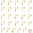 BOAKO 925 пробы цвет серебристый, Золотой 26 букв очарование серьги в виде колец, для Для женщин несоответствие первоначальной со словом рисунком именем буквами серьги-обручи вечерние драгоценности