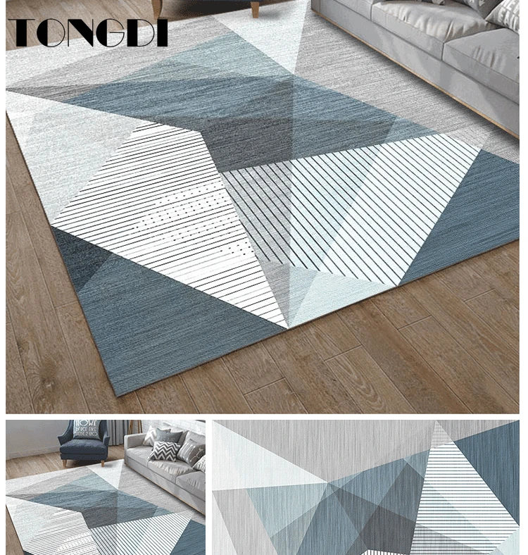 Коврик TONGDI современный нескользящий элегантный художественный 3D стерильная