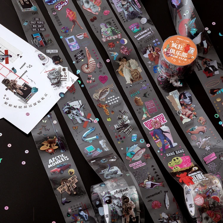 Винтажная прозрачная лента современный город космическая бумажная Набор