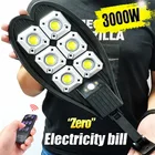 Уличная Светодиодная лампа с питанием от солнечной батареи, мощный садовый фсветильник с пассивным ИК датчиком движения, улучшенсветодиодный светильник, 10 000 люмен, 108COB