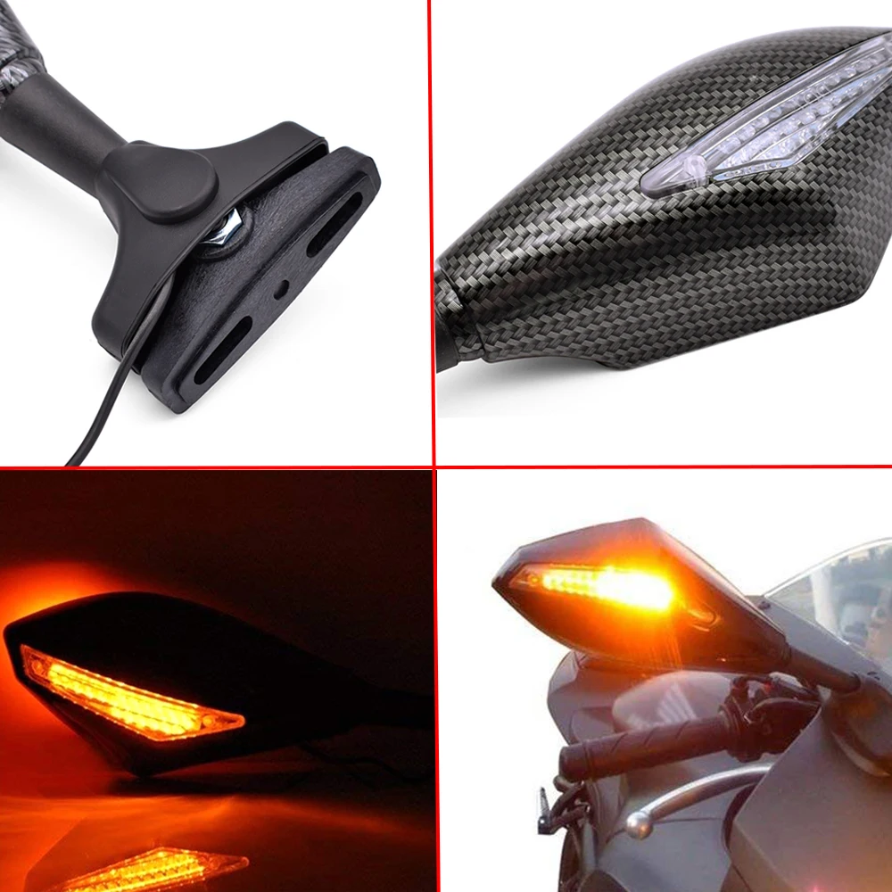 

For Yamaha XMAX 125 250 400 300 VMAX 1700 1200 NMAX 125 Motorcycle Side Rearview Mirrors Turn Signals Indicator With LED Lights