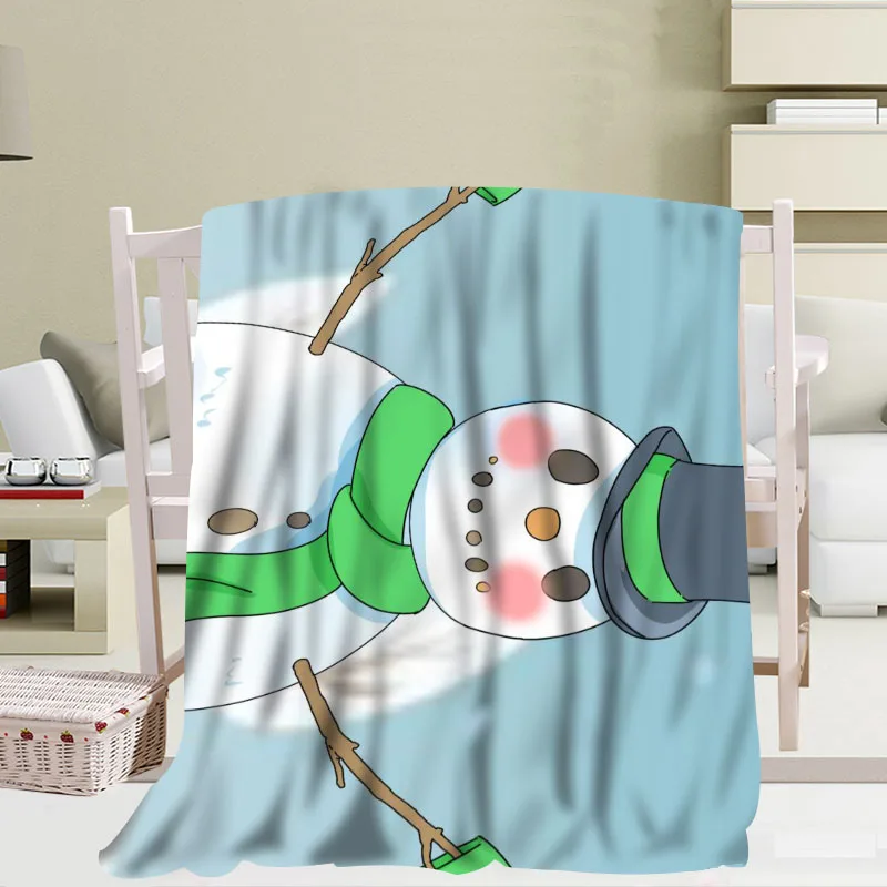 Offerte Personalizzato Pupazzo Di Neve Coperta Corallo Coperte Da Viaggio Divano Falafel Coperte Morbido Soffice Caldo 56x80 Pollici 50X60inch 40X50inch